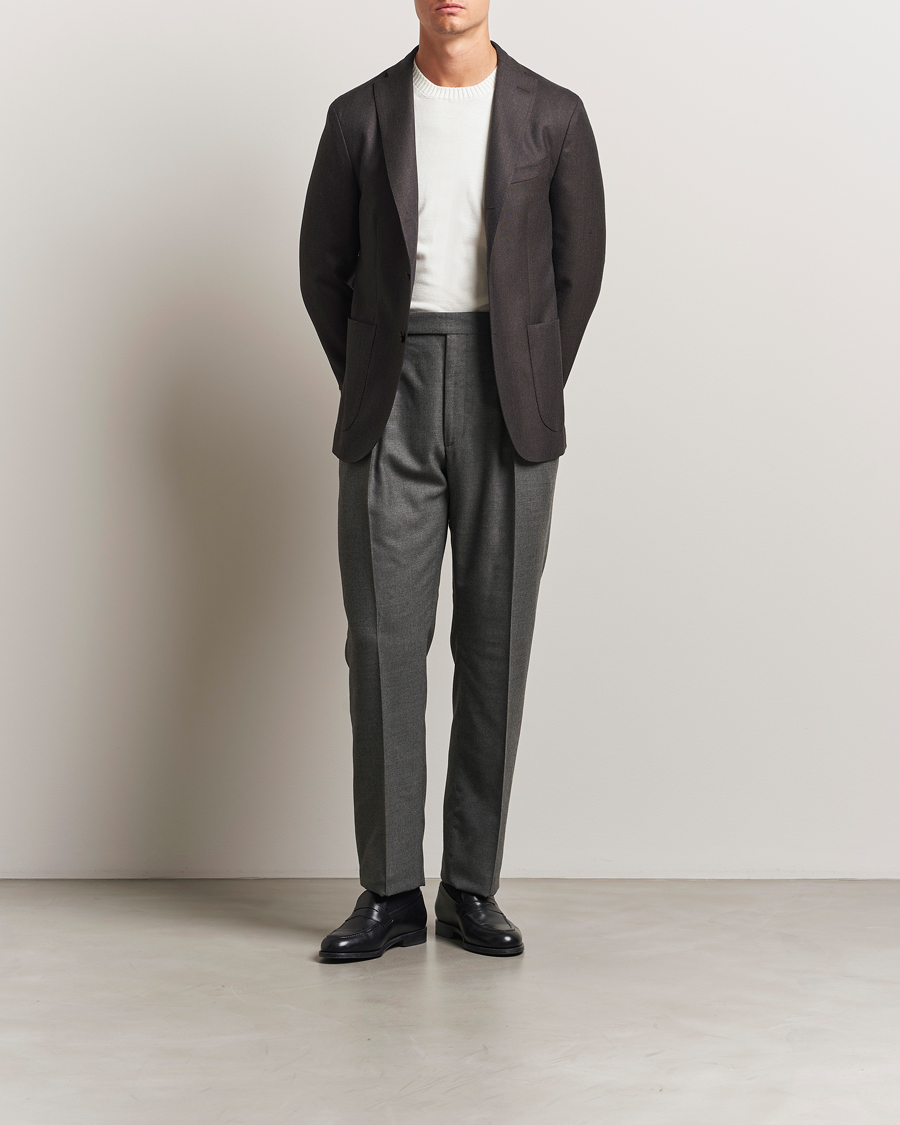 Homme | Blazers | Boglioli | K Jacket Wool Hopsack Blazer Dark Brown