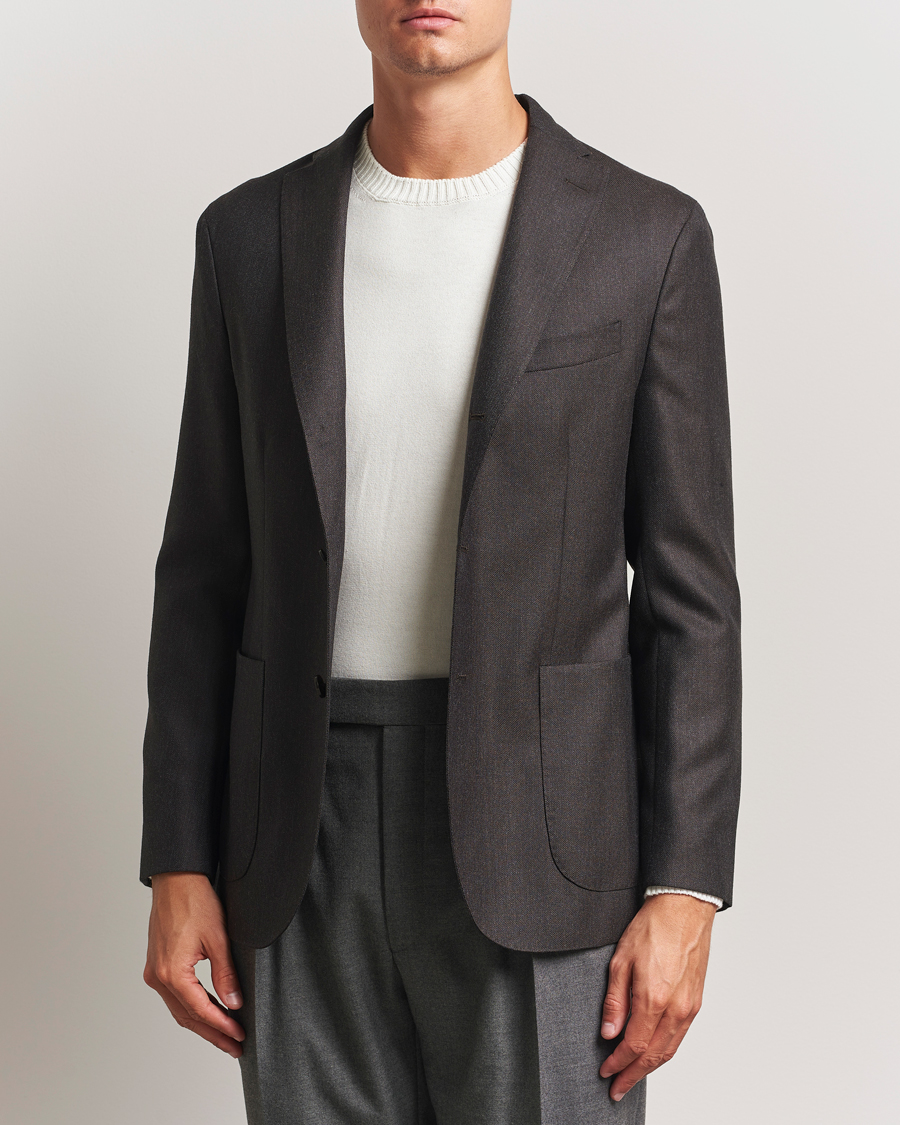 Homme | Blazers | Boglioli | K Jacket Wool Hopsack Blazer Dark Brown