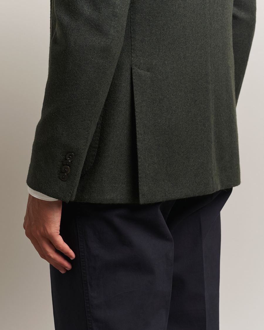 Homme | Blazers | Boglioli | K Jacket Wool Herringbone Blazer Hunting Green