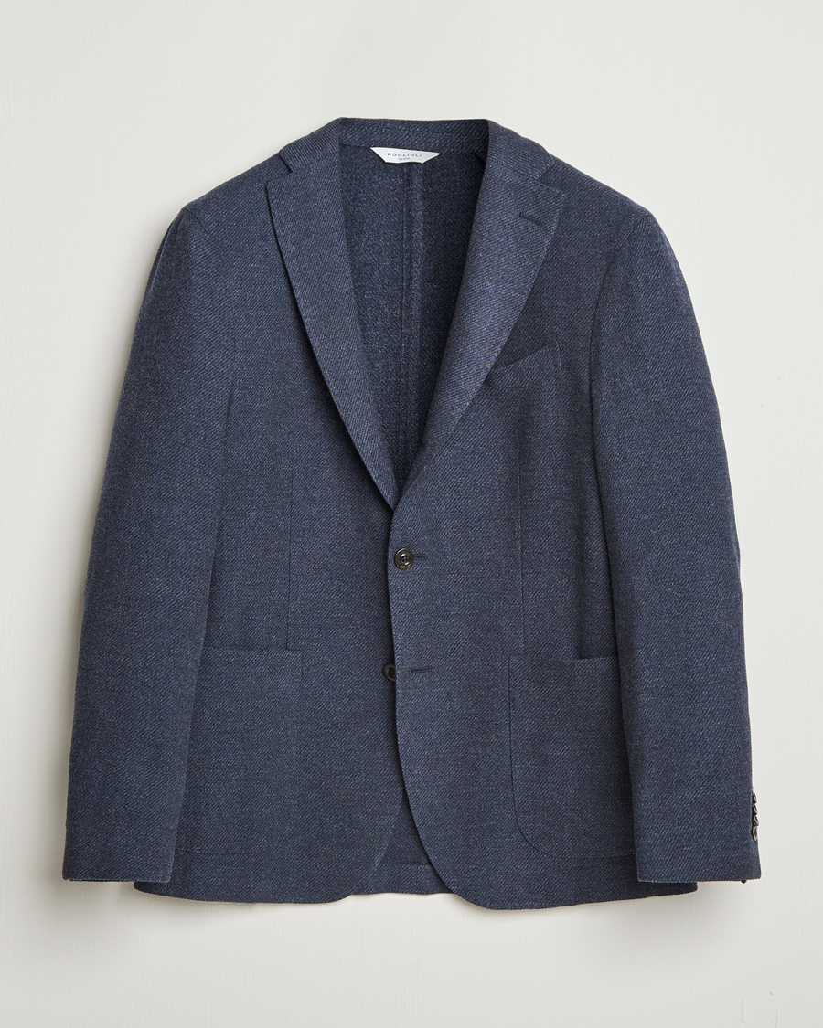 Homme | Blazers | Boglioli | K Jacket Cashmere/Wool Twill Blazer Dark Blue