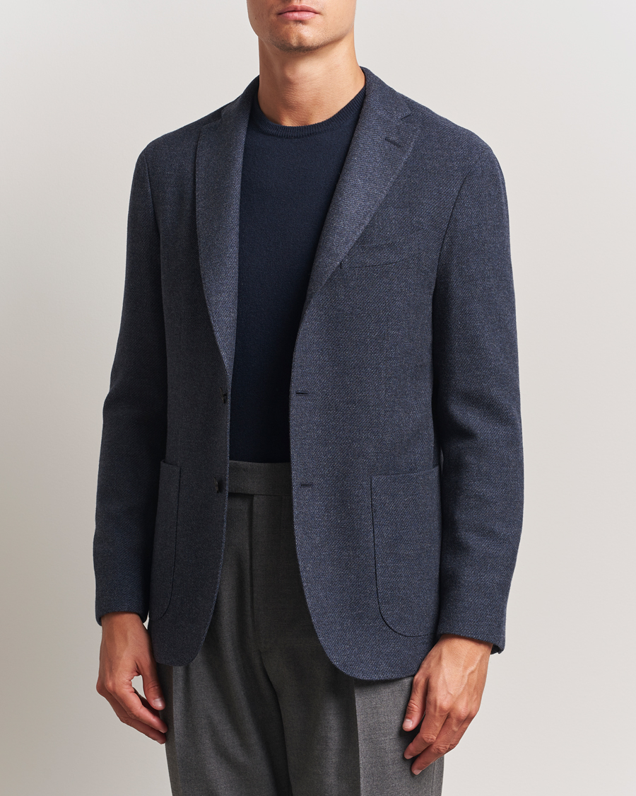 Homme | Blazers | Boglioli | K Jacket Cashmere/Wool Twill Blazer Dark Blue