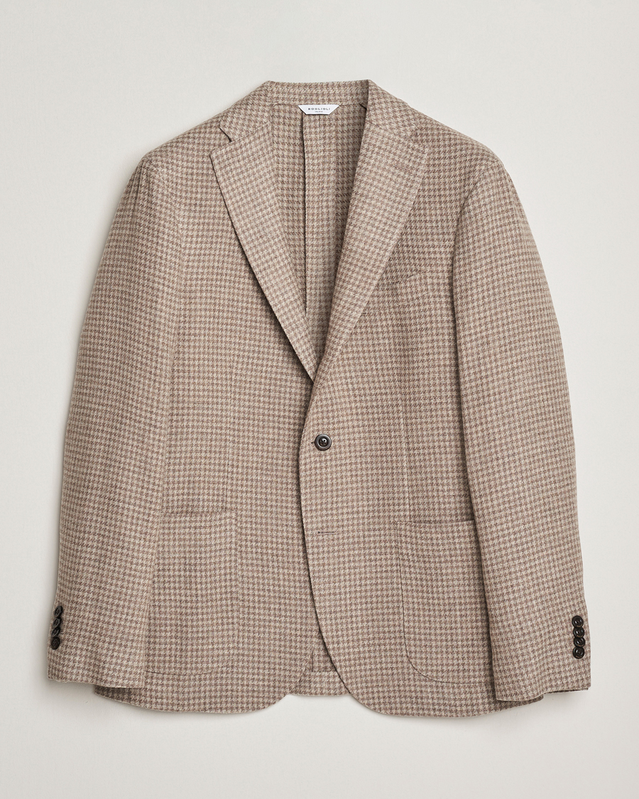 Heren | Blazers | Boglioli | K Jacket Cashmere/Wool Houndstooth Blazer Beige
