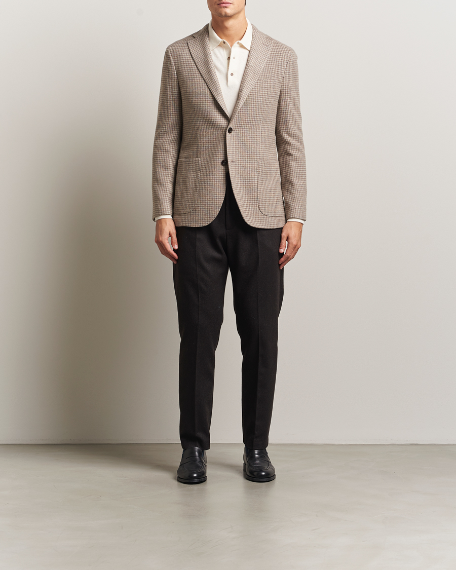 Heren | Blazers | Boglioli | K Jacket Cashmere/Wool Houndstooth Blazer Beige