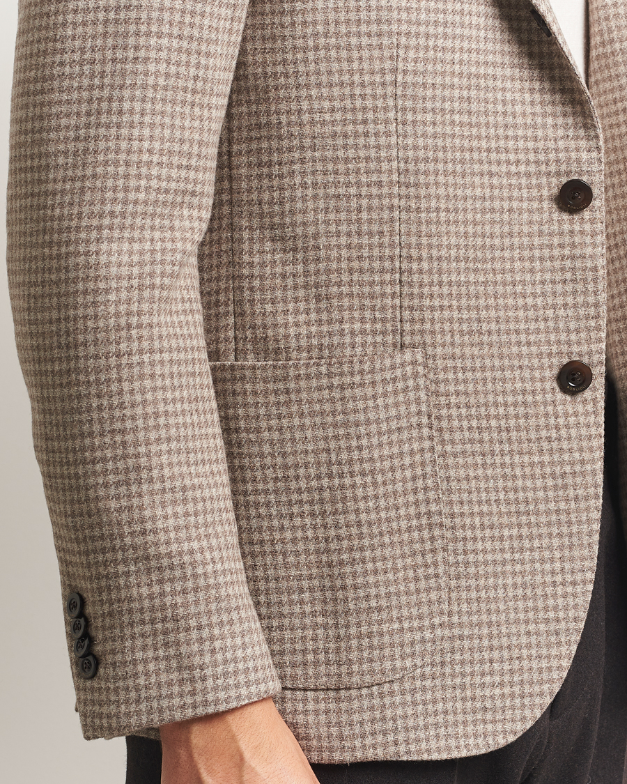Heren | Blazers | Boglioli | K Jacket Cashmere/Wool Houndstooth Blazer Beige