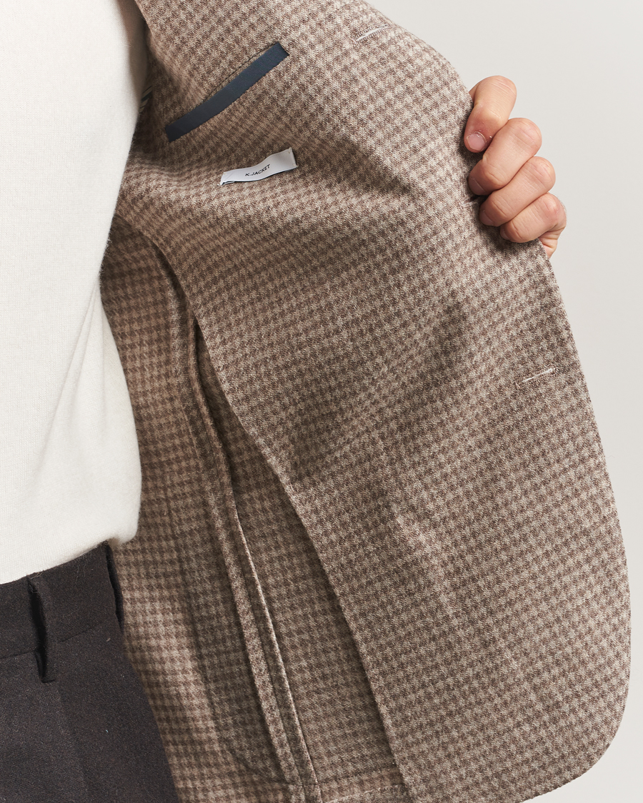 Heren | Blazers | Boglioli | K Jacket Cashmere/Wool Houndstooth Blazer Beige