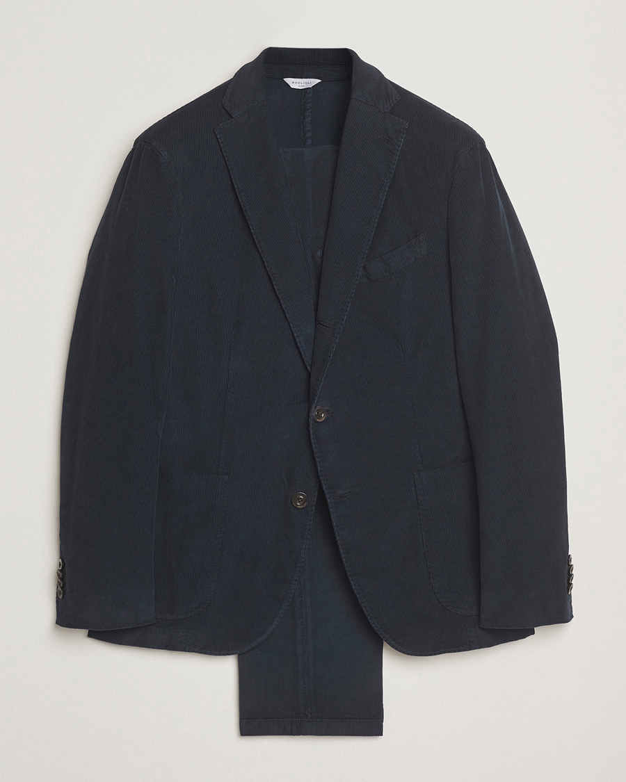 Homme | Costumes | Boglioli | K Jacket Baby Corduroy Suit Navy