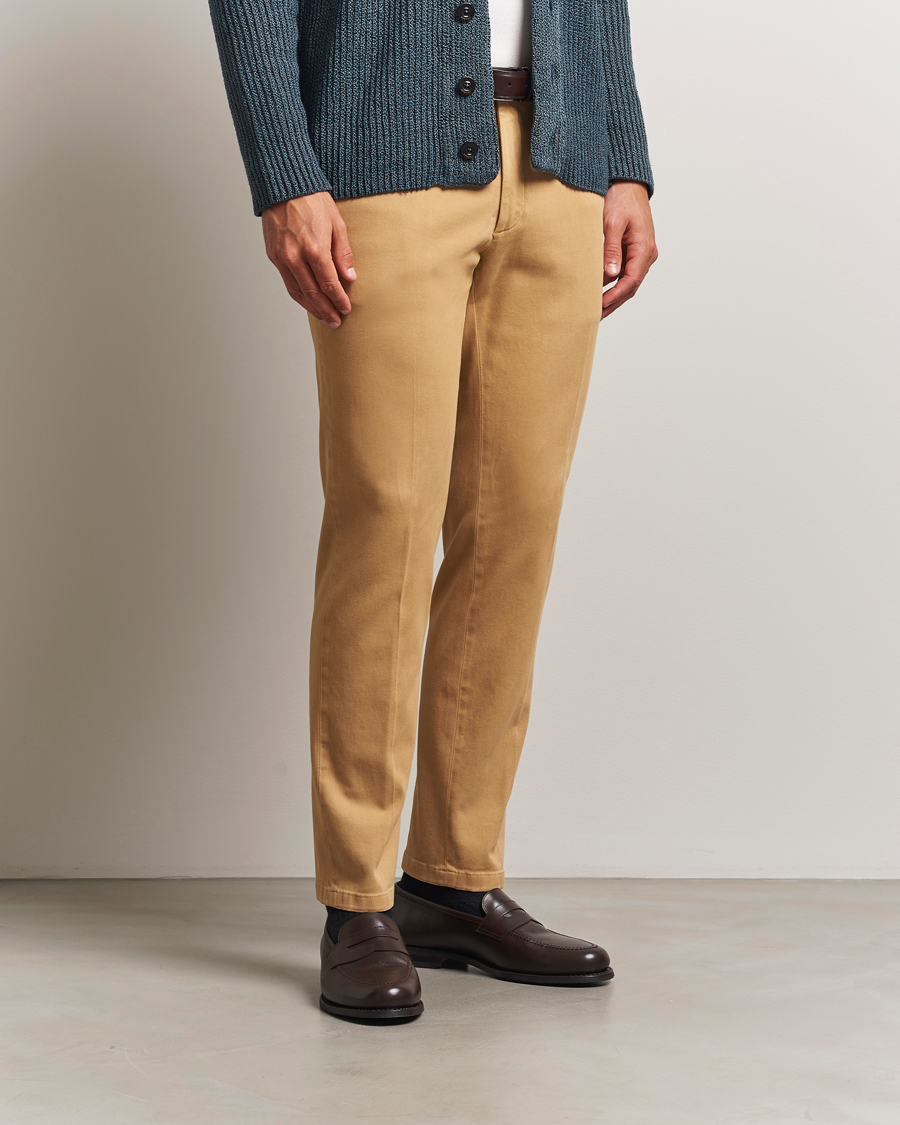 Homme | Pantalons | Boglioli | Cotton Twill Trousers Beige