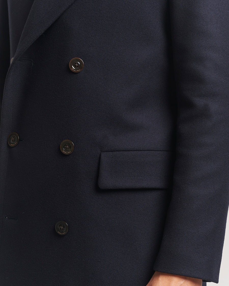 Homme | Manteaux Et Vestes | Boglioli | Double Breasted Wool Coat Navy