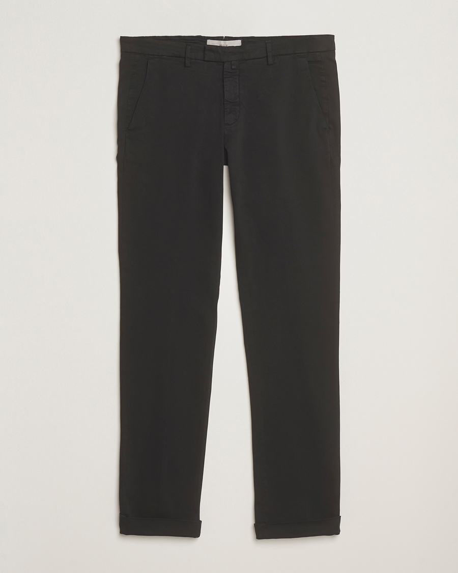 Heren | Broeken | Briglia 1949 | Slim Fit Cotton Stretch Chino Black