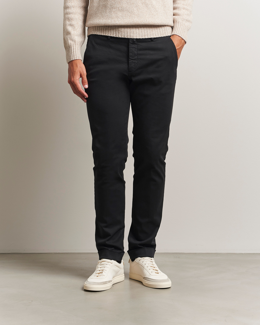 Heren | Broeken | Briglia 1949 | Slim Fit Cotton Stretch Chino Black