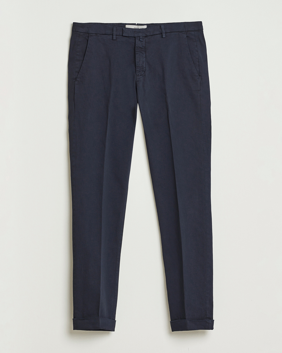 Heren | Broeken | Briglia 1949 | Slim Fit Cotton Stretch Chino Navy