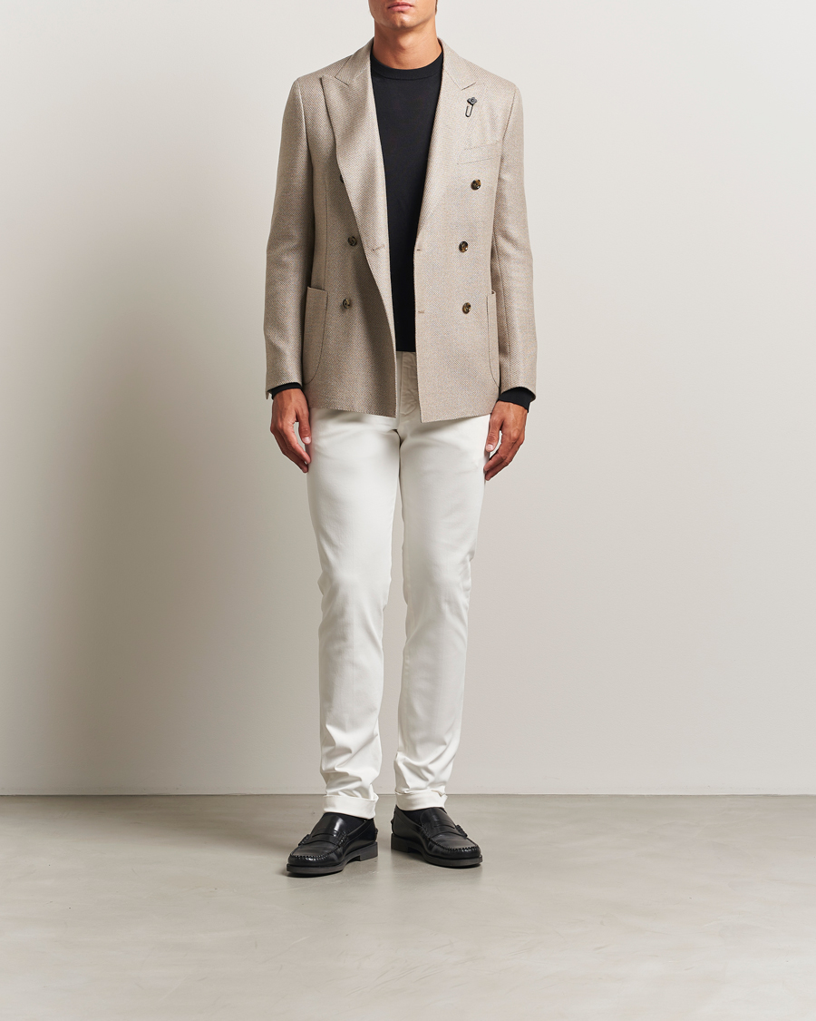 Heren | Broeken | Briglia 1949 | Slim Fit Cotton Stretch Chino Off White