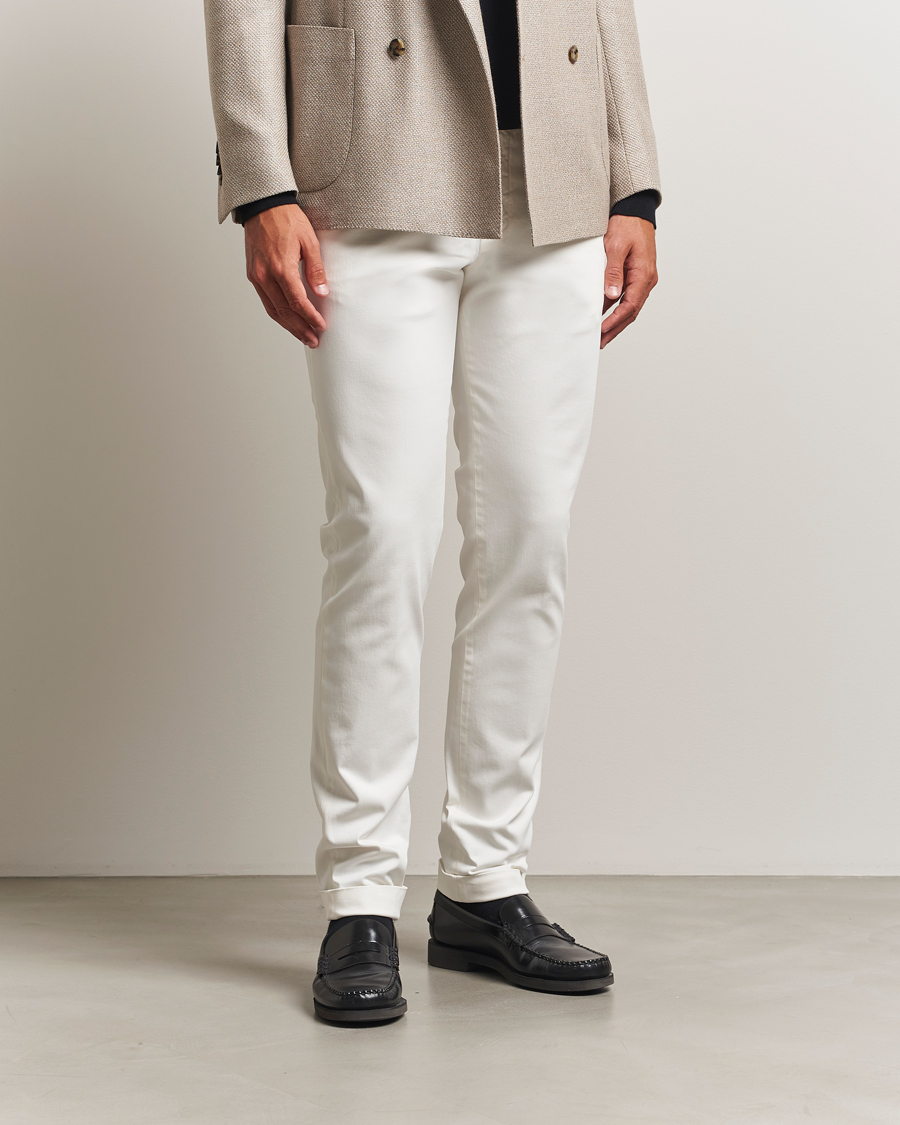 Heren | Broeken | Briglia 1949 | Slim Fit Cotton Stretch Chino Off White