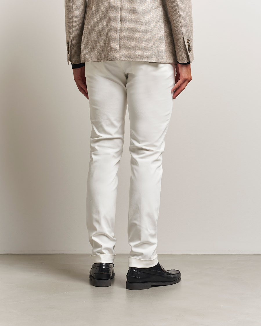 Heren | Broeken | Briglia 1949 | Slim Fit Cotton Stretch Chino Off White