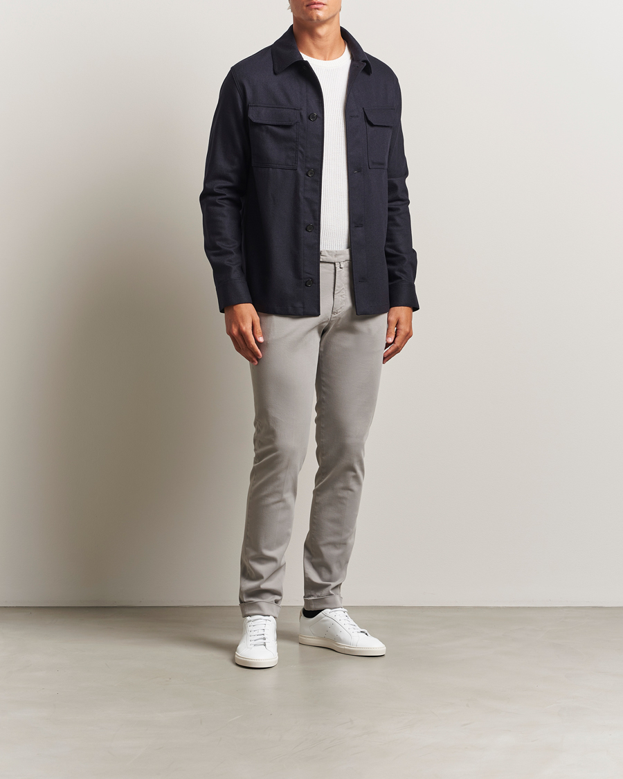 Homme | Pantalons | Briglia 1949 | Slim Fit Cotton Stretch Chino Light Grey