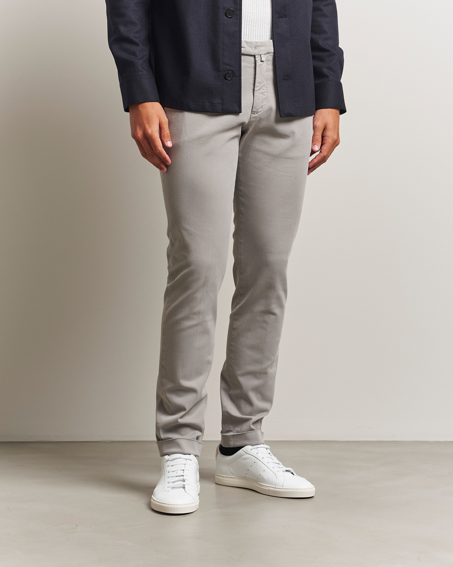 Homme | Pantalons | Briglia 1949 | Slim Fit Cotton Stretch Chino Light Grey