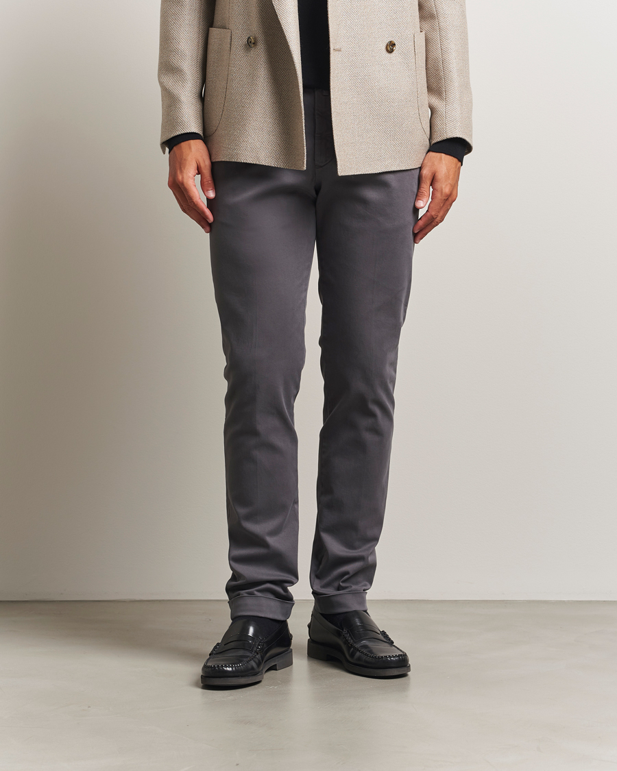 Heren | Broeken | Briglia 1949 | Slim Fit Cotton Stretch Chino Grey
