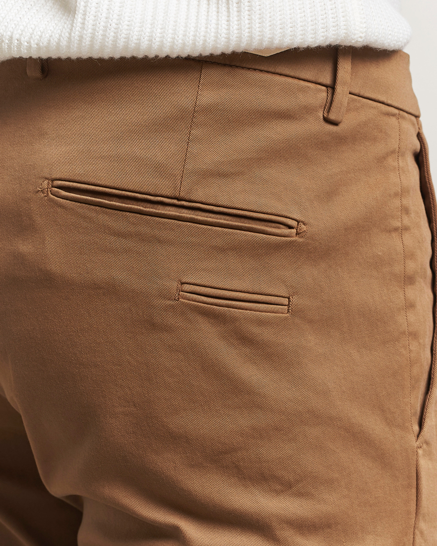 Heren | Broeken | Briglia 1949 | Slim Fit Cotton Stretch Chino Mid Brown