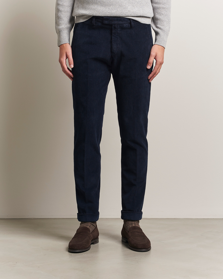 Homme | Pantalons | Briglia 1949 | Slim Fit Corduroy Trousers Navy