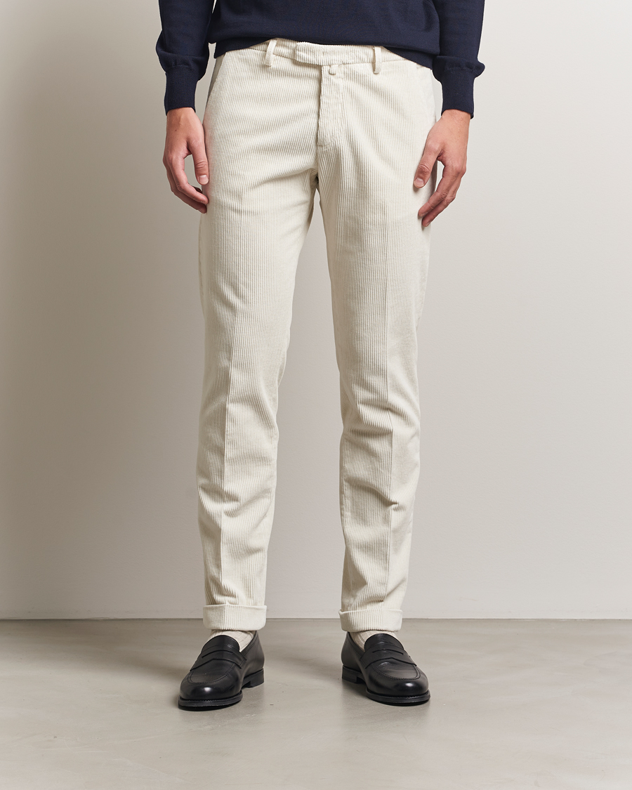 Homme | Pantalons | Briglia 1949 | Slim Fit Corduroy Trousers Off White