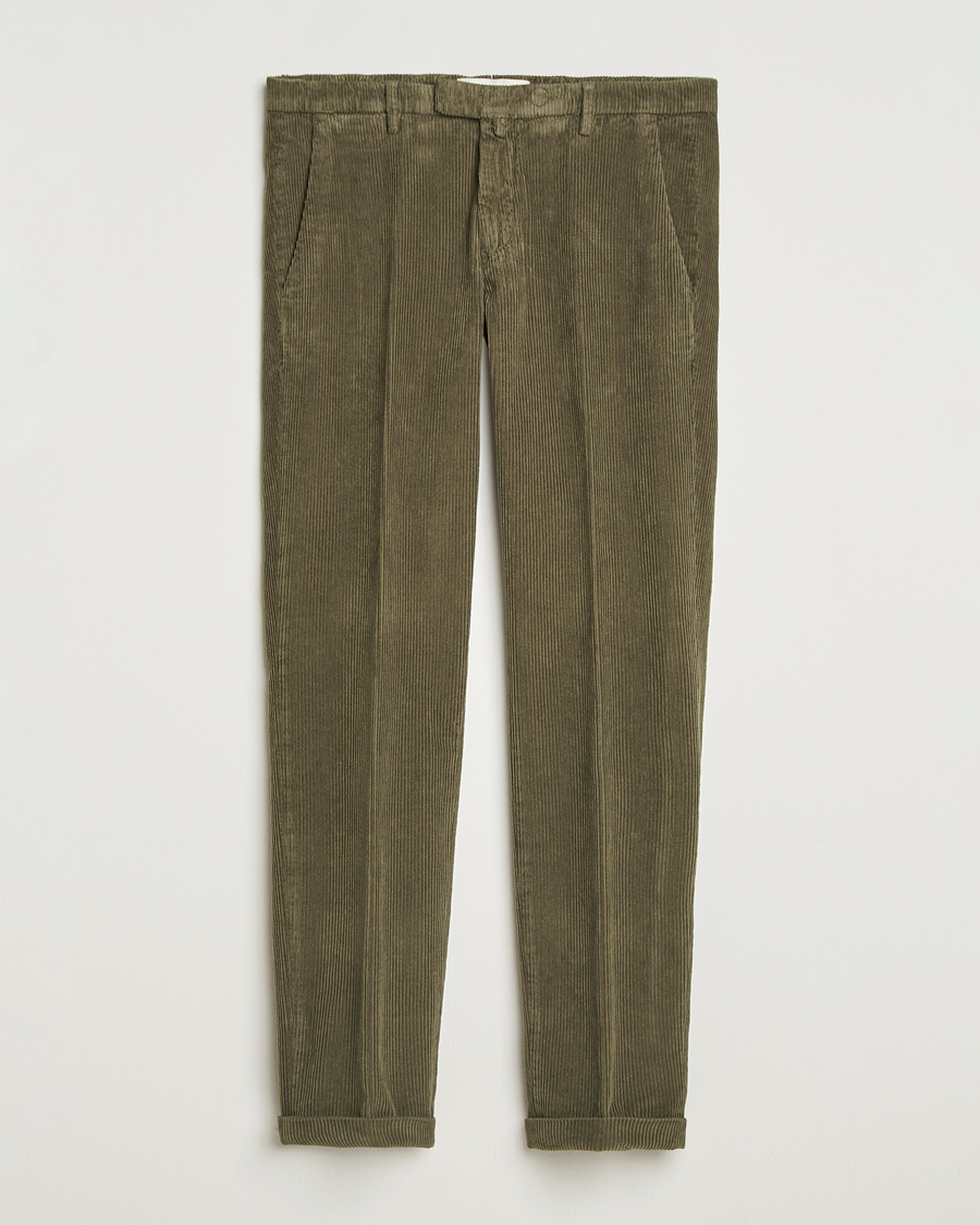 Heren | Broeken | Briglia 1949 | Slim Fit Corduroy Trousers Dark Green