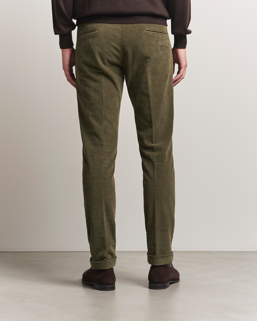Homme | Pantalons | Briglia 1949 | Slim Fit Corduroy Trousers Dark Green