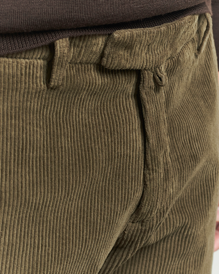 Heren | Broeken | Briglia 1949 | Slim Fit Corduroy Trousers Dark Green