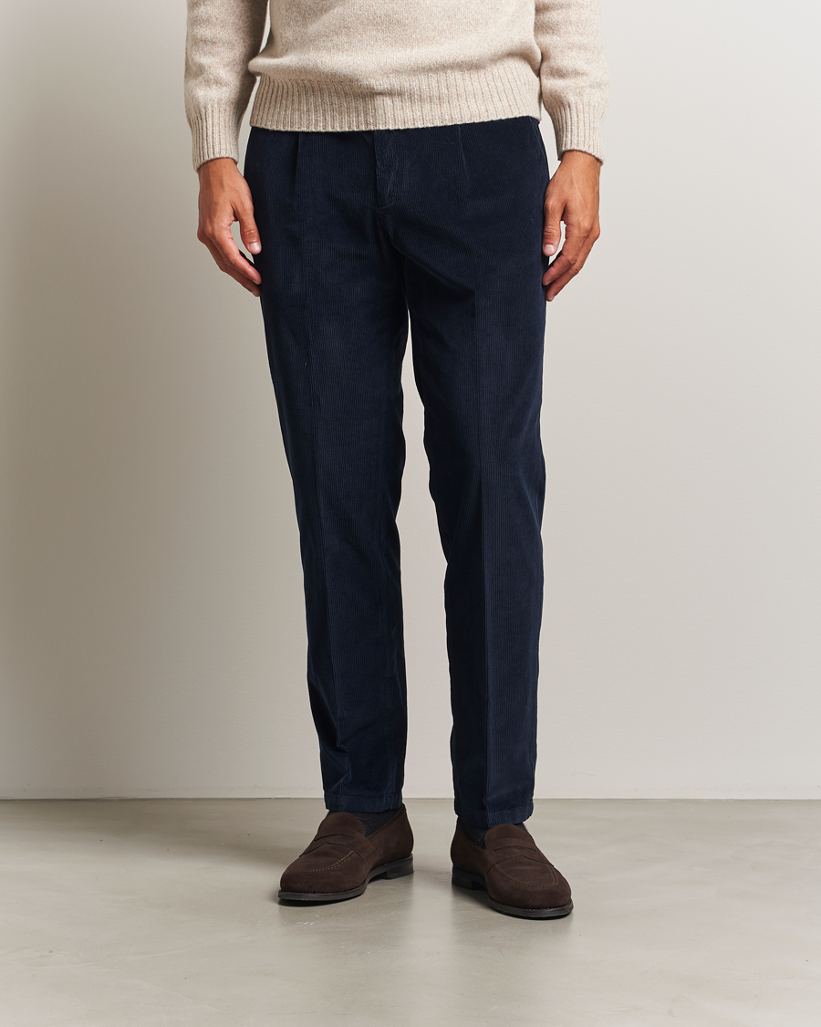 Homme | Pantalons | Briglia 1949 | Easy Fit Corduroy Trousers Navy