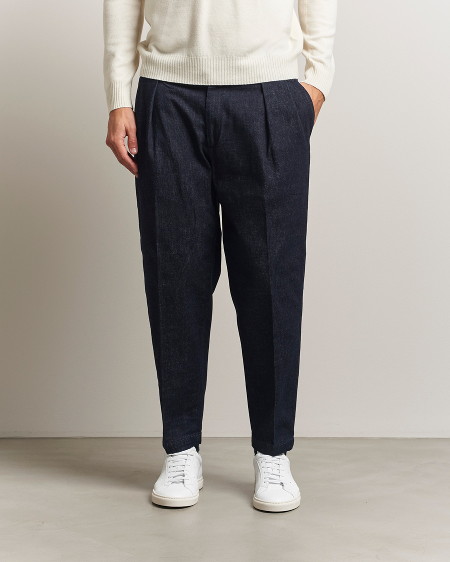 Heren | Broeken | Briglia 1949 | Portobello Loose Fit Denim Trousers Dark Blue