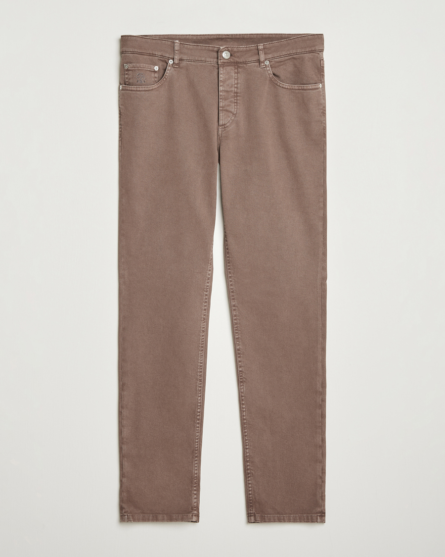 Homme | Pantalons | Brunello Cucinelli | Slim Fit Bull Denim Pants Light Beige