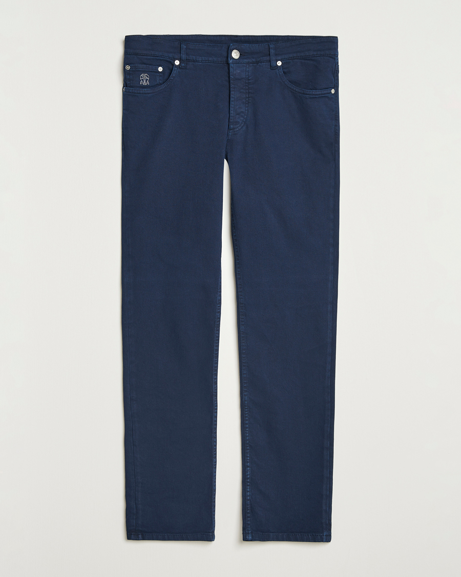 Homme | Pantalons | Brunello Cucinelli | Slim Fit Bull Denim Pants Navy