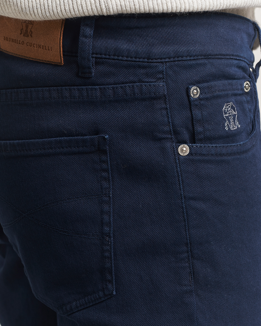 Homme | Pantalons | Brunello Cucinelli | Slim Fit Bull Denim Pants Navy