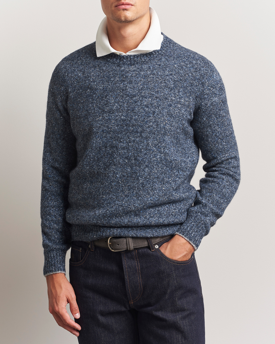 Heren | Truien | Brunello Cucinelli | Alpaca Blend Sweater Dark Blue Melange