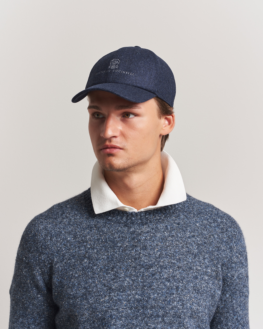 Homme | Bobs Et Casquettes | Brunello Cucinelli | Flannel Cap Navy