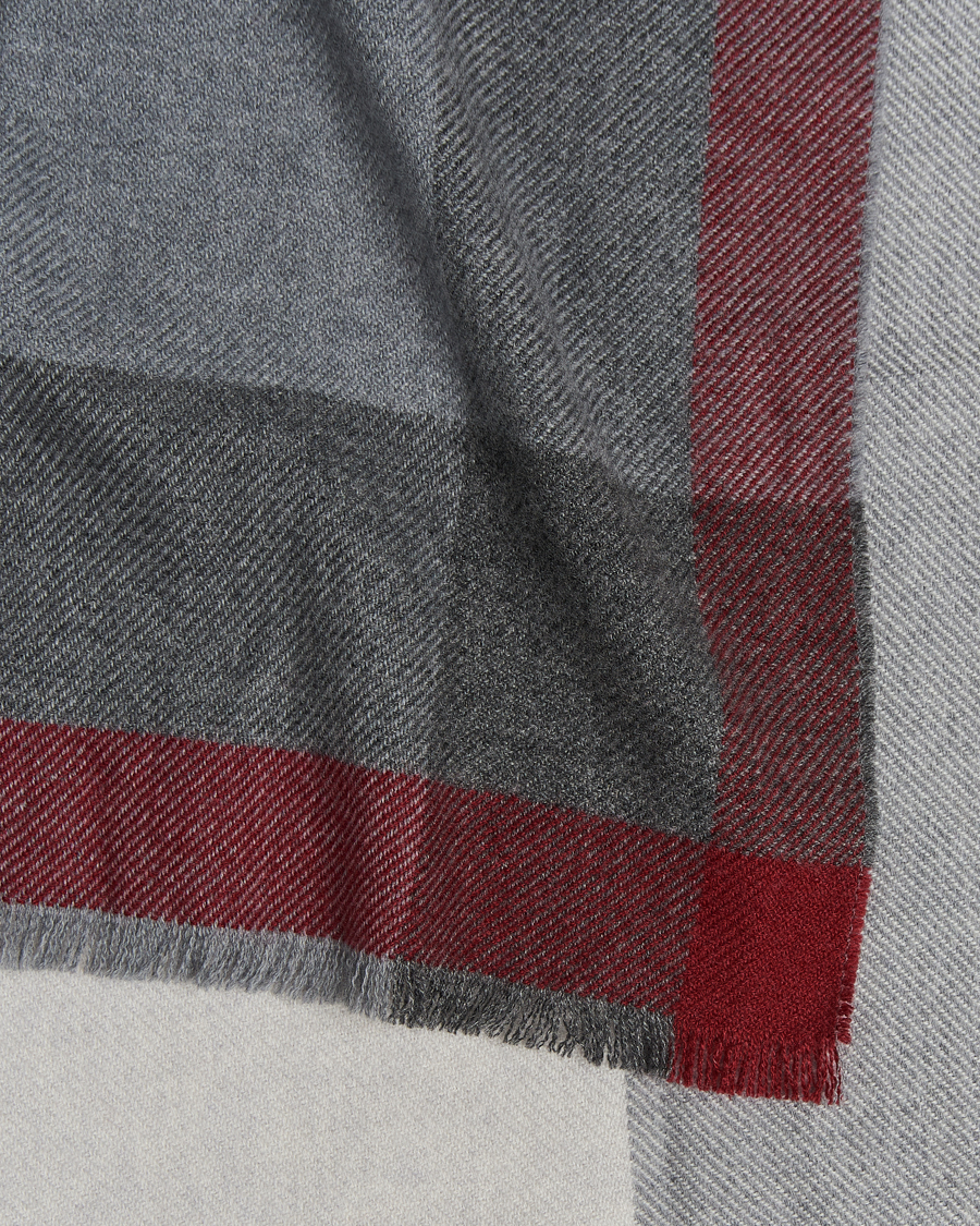 Heren | Sjaals | Brunello Cucinelli | Wool/Cashmere Scarf Grey/Burgundy