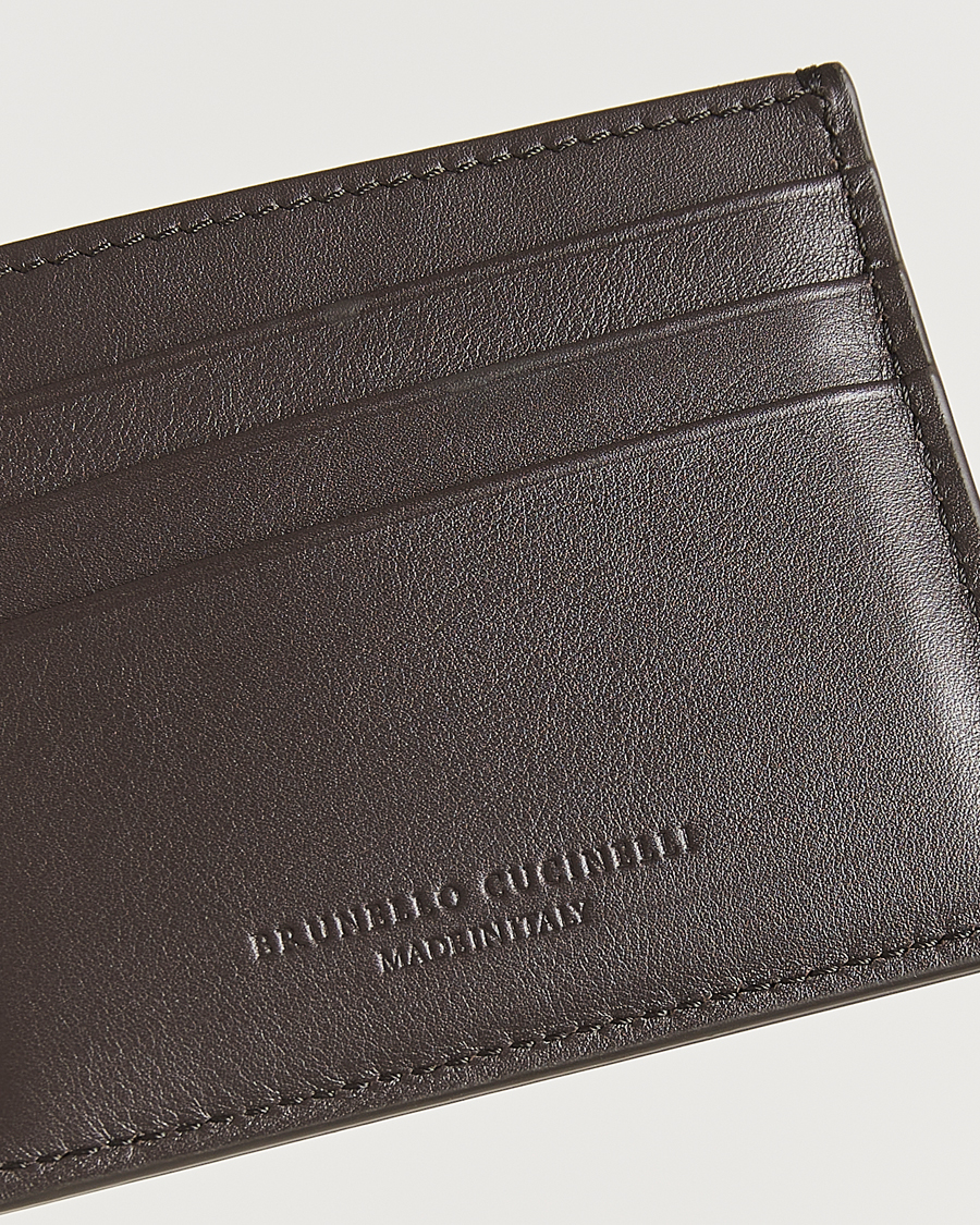 Heren | Portemonnees | Brunello Cucinelli | Leather Cardholder Dark Brown Calf