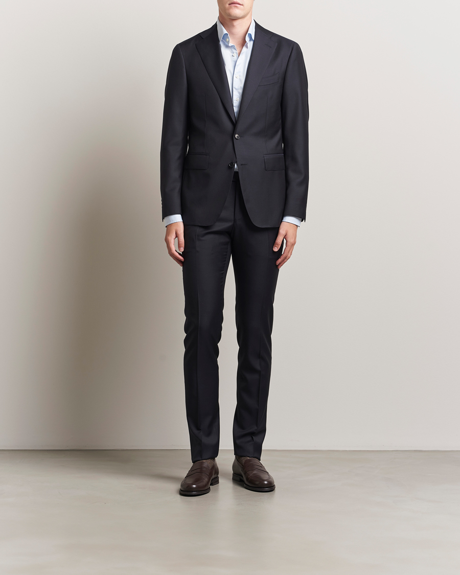 Homme | Costumes | Canali | Capri Wool 130s Suit Dark Blue