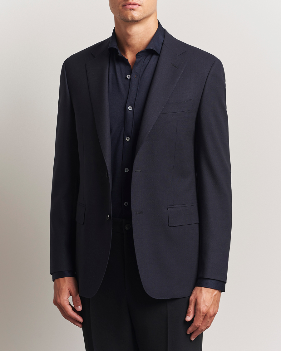 Homme | Blazers | Canali | Travel Wool Blazer Navy