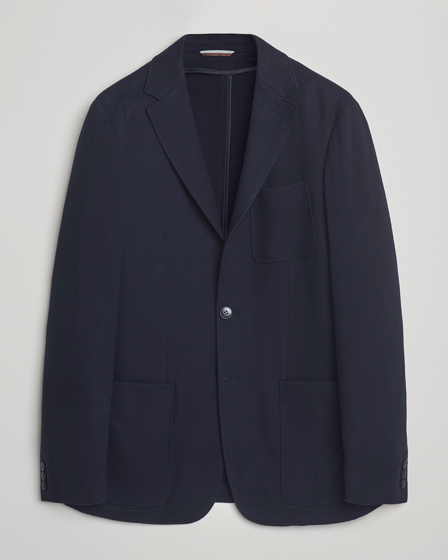 Homme | Blazers | Canali | Cotton/Cashmere Jersey Blazer Navy