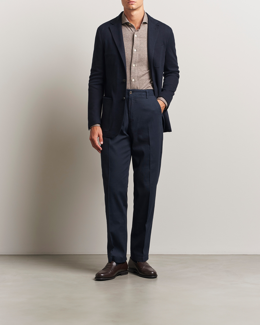 Homme | Blazers | Canali | Cotton/Cashmere Jersey Blazer Navy