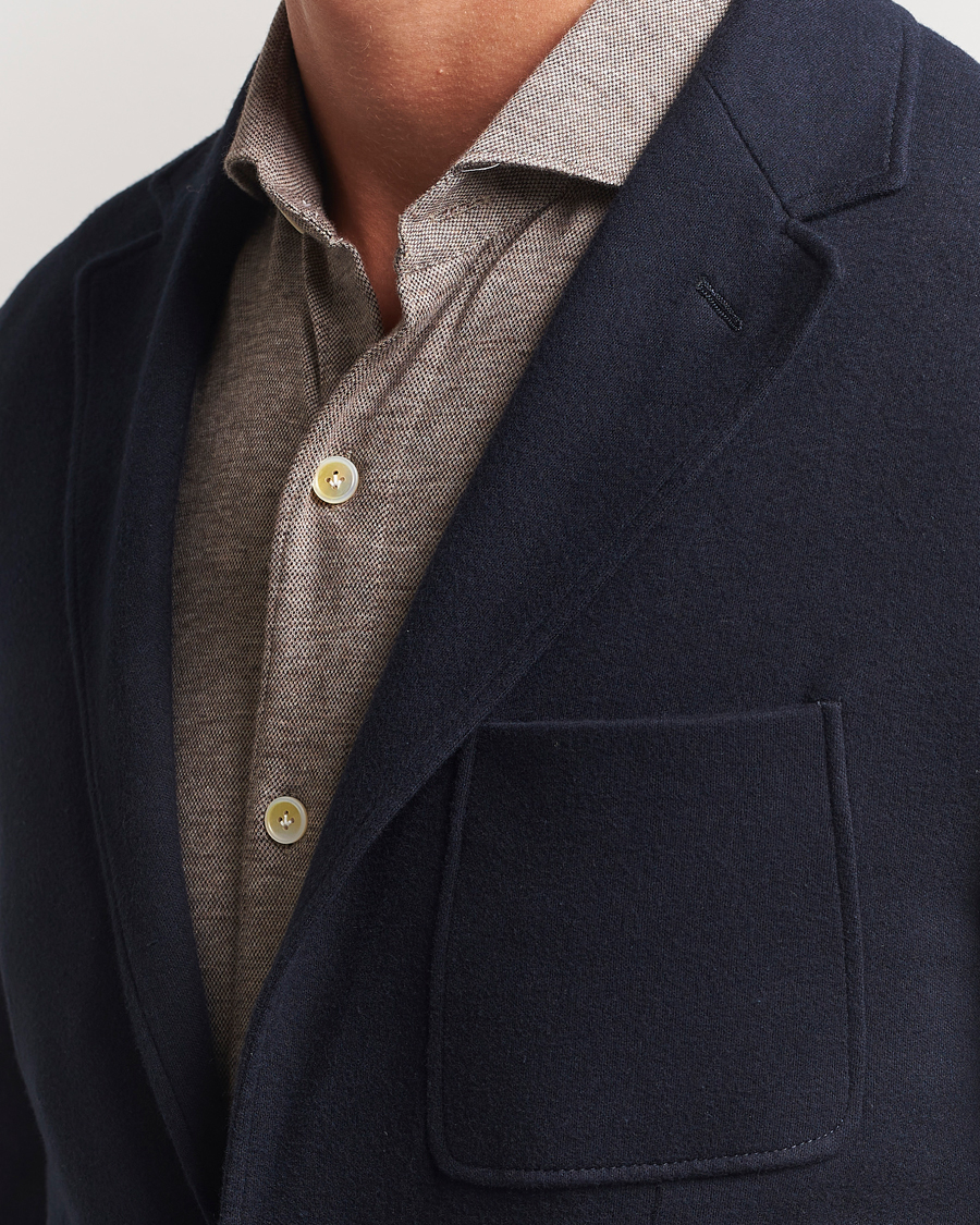 Homme | Blazers | Canali | Cotton/Cashmere Jersey Blazer Navy