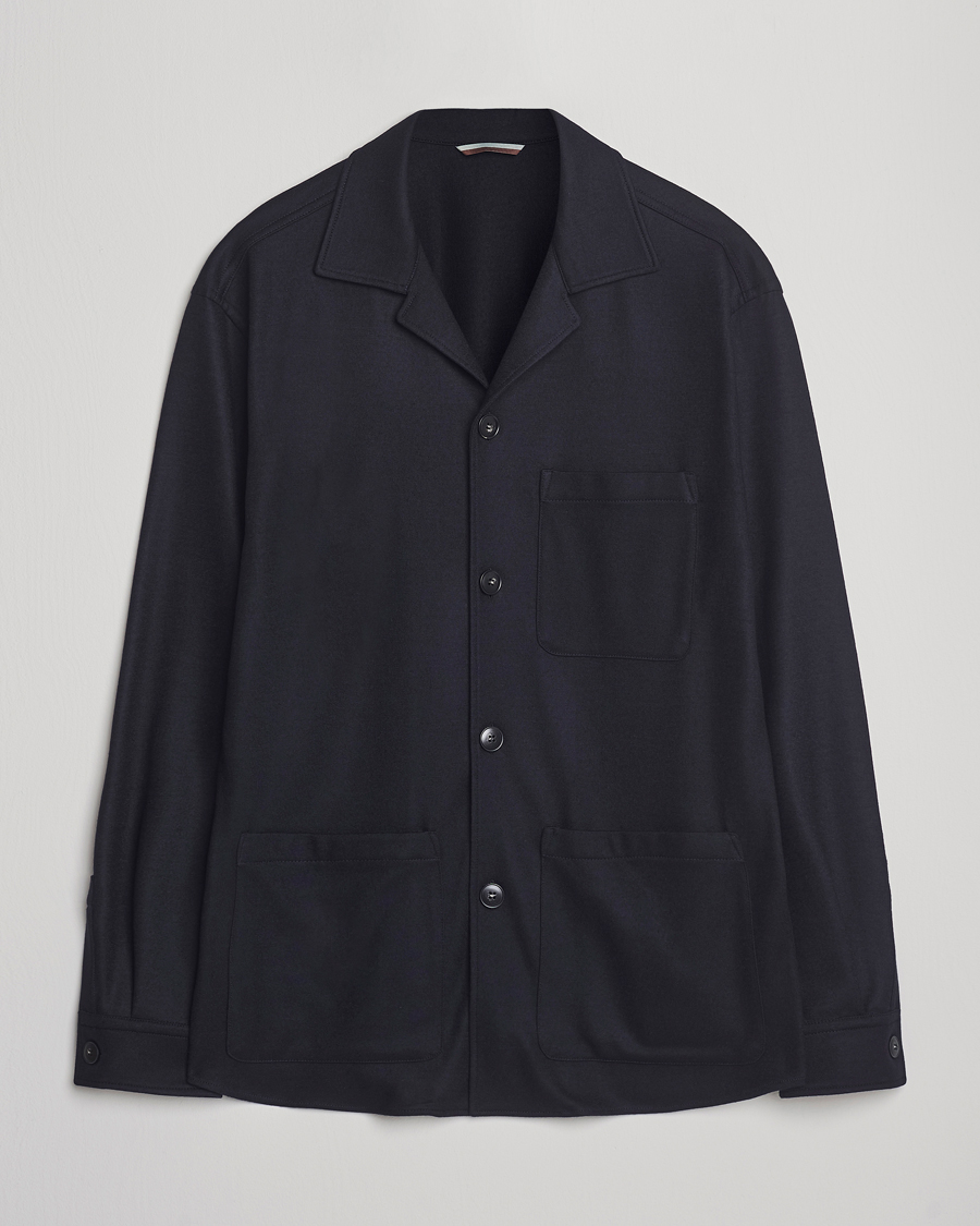 Homme | Manteaux Et Vestes | Canali | Wool Shirt Jacket Navy
