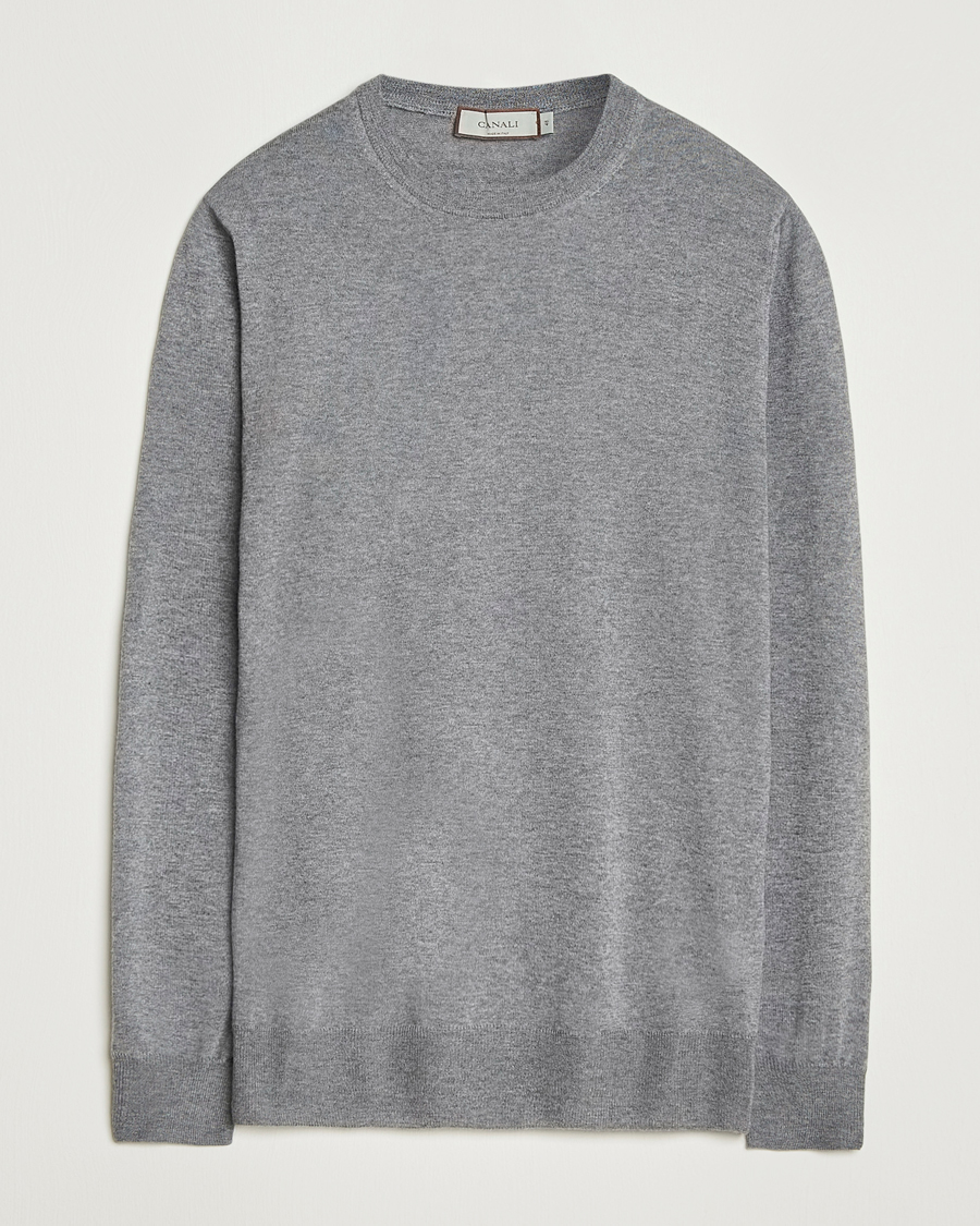 Homme | Pulls Et Tricots | Canali | Merino Wool Crew Neck Light Grey