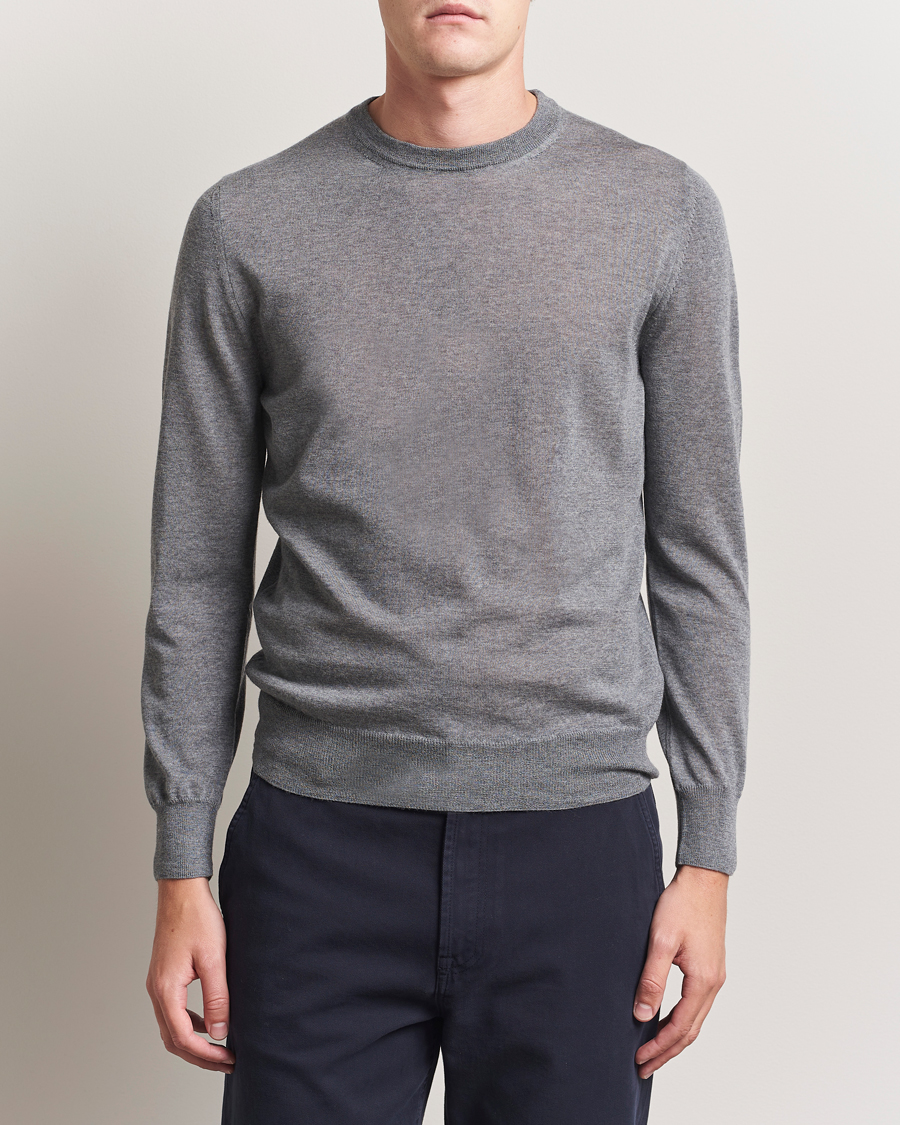 Homme | Pulls Et Tricots | Canali | Merino Wool Crew Neck Light Grey