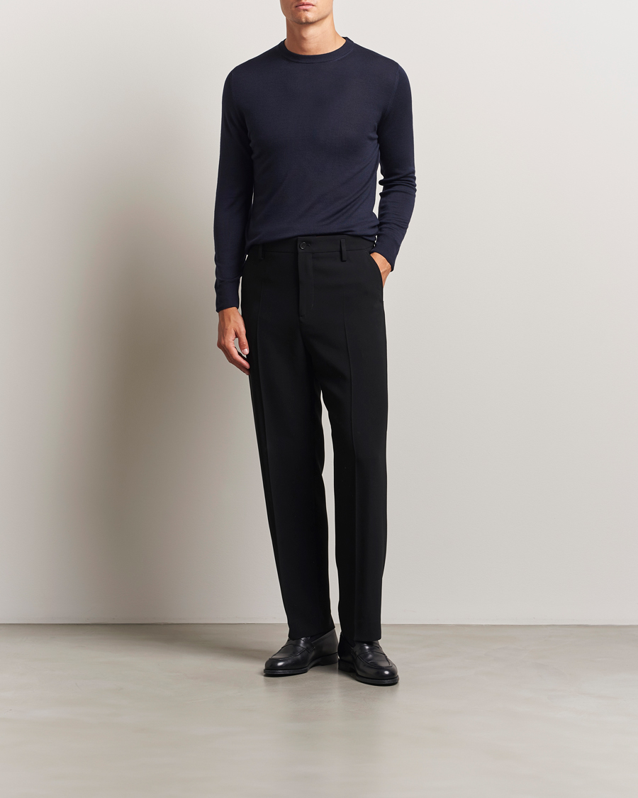 Homme | Pulls Et Tricots | Canali | Merino Wool Crew Neck Navy