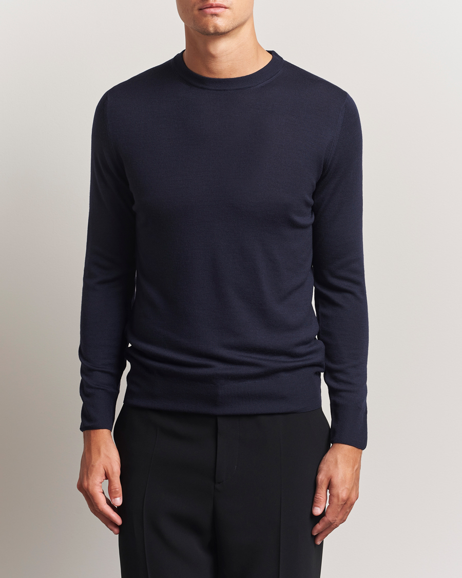 Homme | Pulls Et Tricots | Canali | Merino Wool Crew Neck Navy