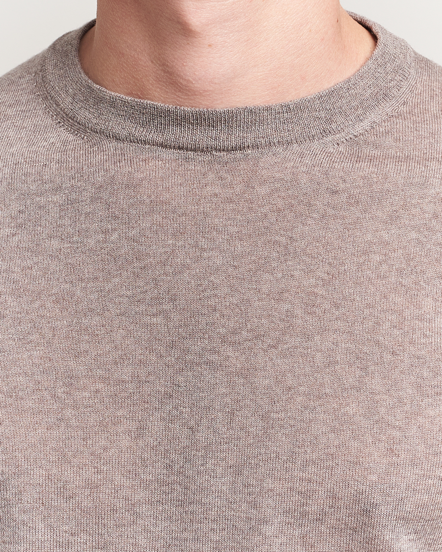 Homme | Pulls Et Tricots | Canali | Merino Wool Crew Neck Beige