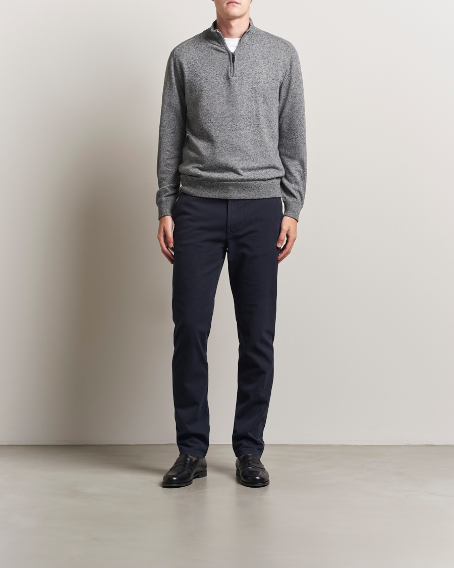 Homme | Pulls Et Tricots | Canali | Donegal Half Zip Sweater Grey Melange