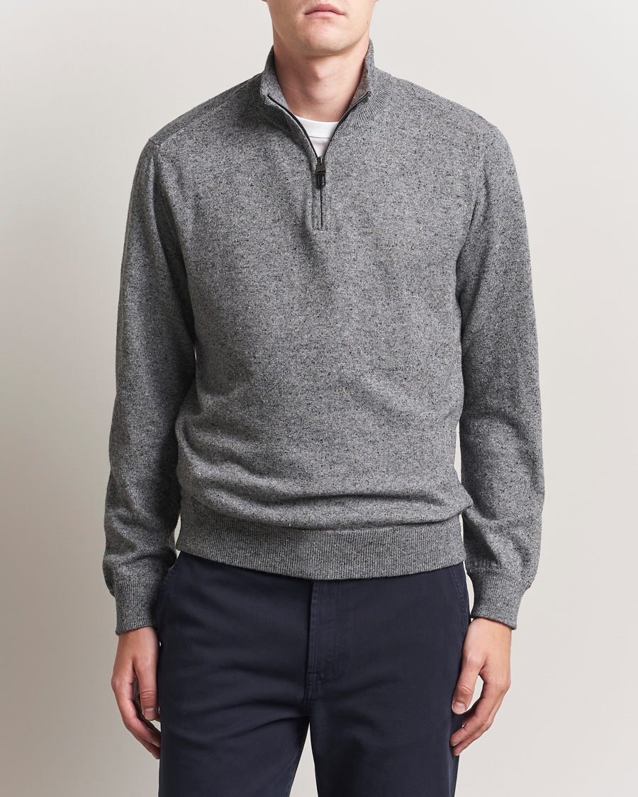 Homme | Pulls Et Tricots | Canali | Donegal Half Zip Sweater Grey Melange