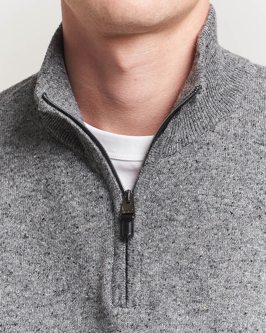 Homme | Pulls Et Tricots | Canali | Donegal Half Zip Sweater Grey Melange